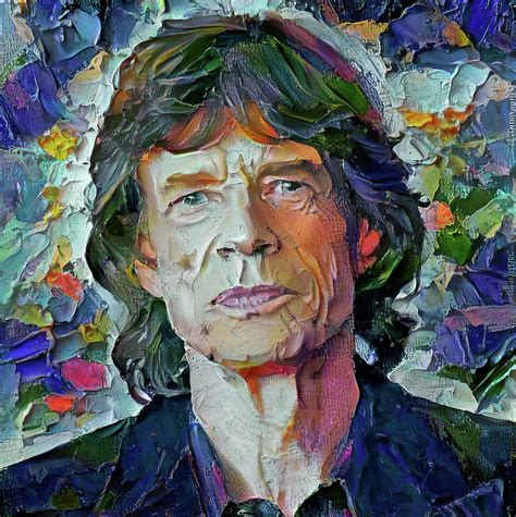 Mick Jagger Impasto portrait Digital Art by Yury Malkov - Pixels