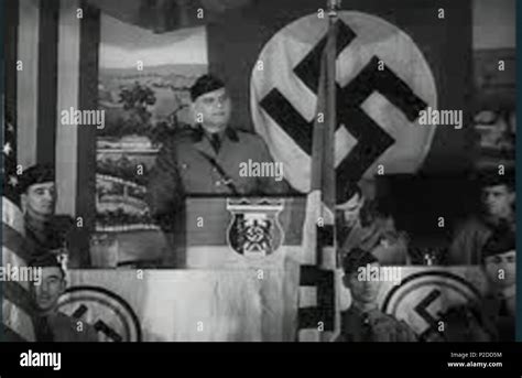 . German American Bund Rally: Bund leader Fritz Kuhn (center). Still from 'March of Time ...