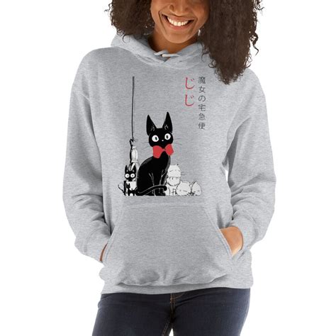 Kiki's Delivery Service Jiji Hoodie - Ghibli Hoodie - Studio Ghibli ...