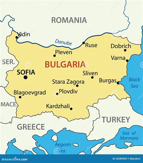 Map - Republic of Bulgaria - Vector Stock Vector - Illustration of land ...