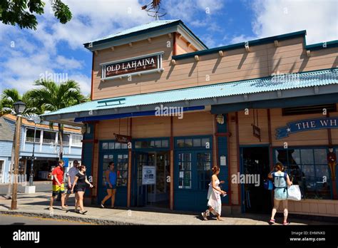 Shops and restaurants on Front Street, Lahaina, Maui, Hawaii, USA Stock ...