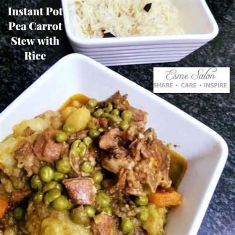 Instant Pot Pea Carrot Stew with Rice ~ Esme Salon