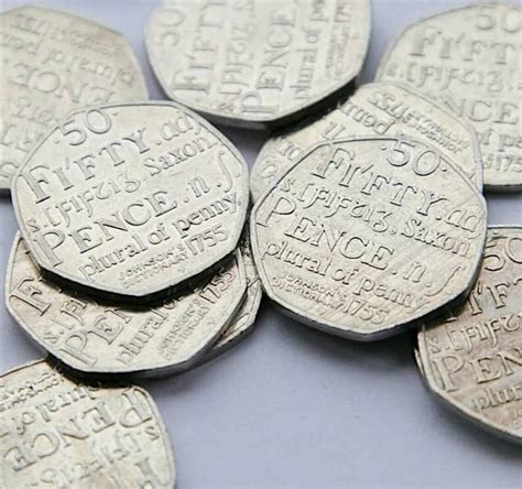 50p Fifty Pence Coin Johnson's Dictionary 1755 Saxon | Etsy