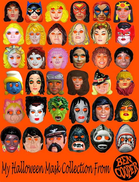 Vintage Ben Cooper Halloween Masks Art Board Print | ubicaciondepersonas.cdmx.gob.mx