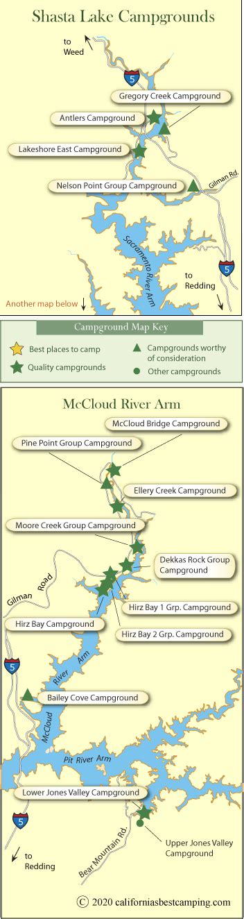 Shasta Lake Campground Map