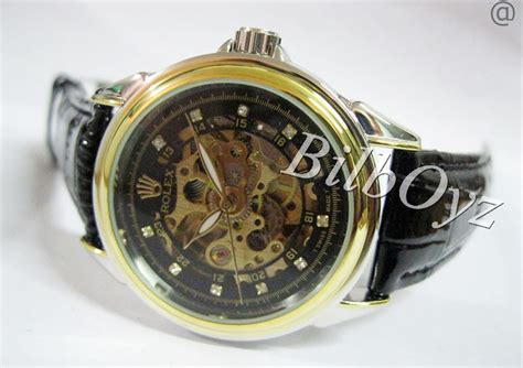 WATCHES ONLINE: ROLEX SKELETON LEATHER BLACK