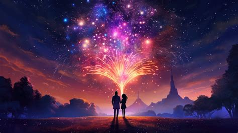 A 4K ultra hd wallpaper featuring a heart-shaped fireworks display at ...