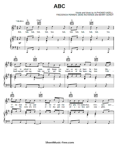 ABC Sheet Music PDF - ♪ SHEETMUSIC-FREE.COM