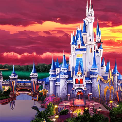 Walt Disney World Castle at Sunset · Creative Fabrica