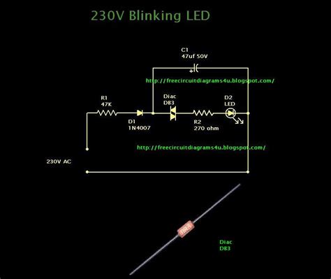 FREE CIRCUIT DIAGRAMS 4U: 230V Blinking LED