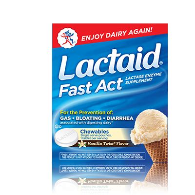 Taking LACTAID® Fast Act Chewables with your first bite/sip of dairy ...