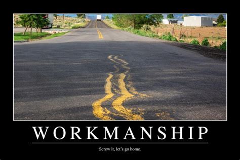 Laminated Workmanship Funny Sarcastic Office Workplace Demotivational Poster Dry Erase Sign ...