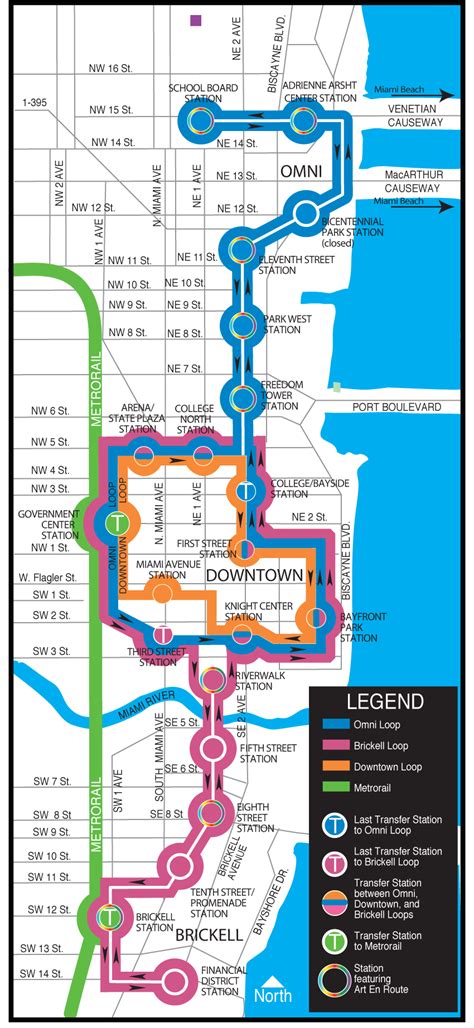 Miami Metromover Map | Miami map, Miami vacation, Miami travel