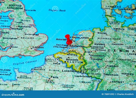 Rotterdam, Netherlands Pinned On A Map Of Europe Stock Photography | CartoonDealer.com #78891092