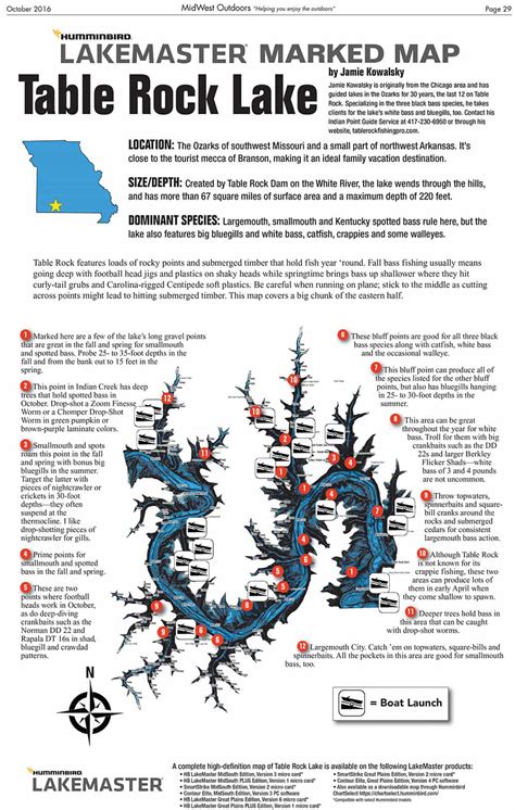 Table Rock Lake Fishing Map - Maps For You