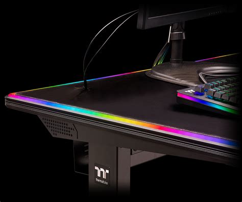 Thermaltake Tt Gaming Level 20 RGB Battlestation Gaming Computer Desk Full Frame RGB LED ...