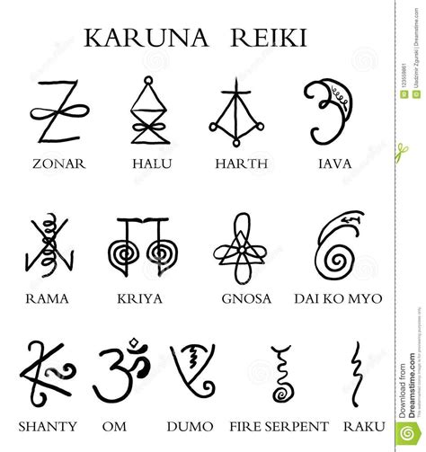 Illustration about A set of reiki symbols isolated on white. Hand drawn elements for design ...