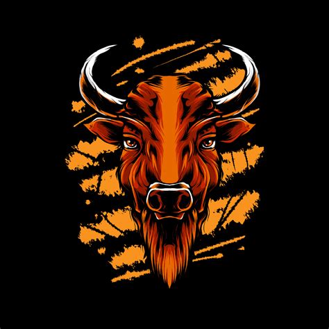 Bison head Illustration 3488220 Vector Art at Vecteezy