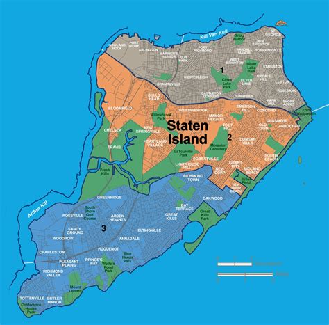 Map of Staten Island neighborhoods - Ontheworldmap.com