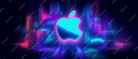 Premium AI Image | A neon apple logo with the word apple on it