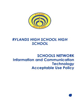 Fillable Online RYLANDS HIGH SCHOOL HIGH SCHOOL SCHOOLS ... Fax Email Print - pdfFiller