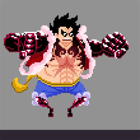 Pixel Gear 4 Luffy | Pixel art games, Pixel art, Pixel animation