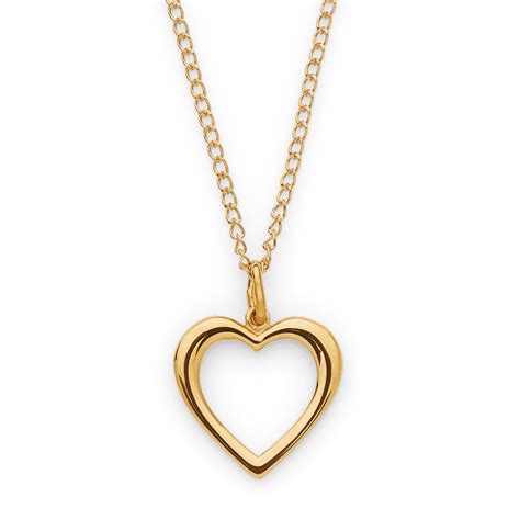 10K Yellow Gold Open Heart Necklace - Jewelry - Pendants & Necklaces