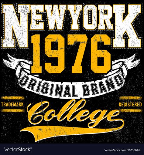 Newyork typography vintage college brand logo Vector Image