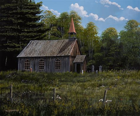 Old Country Church Painting at PaintingValley.com | Explore collection ...