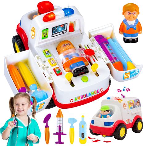 Buy Ambulance Rescue Vehicle Toy Car - Opening Doors Play Kit with ...