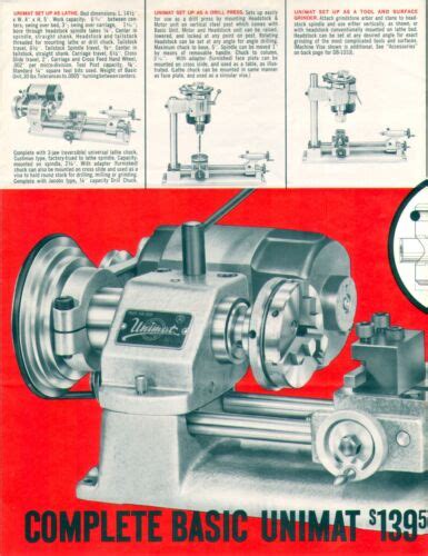 Unimat Lathe DB200 Manual, Parts List, Machining Techniques, PDF ...