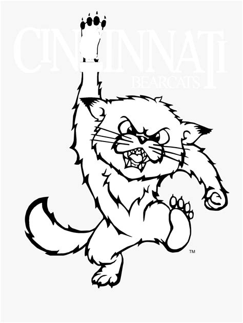 Cincinnati Bearcats Logo Black And White - University Of Cincinnati Bearcats Mascot , Free ...