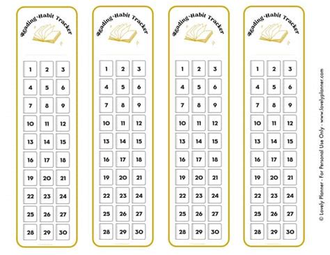 Free Printable Reading Habit Tracker Bookmark - Lovely Planner