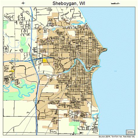 Sheboygan Wisconsin Street Map 5572975