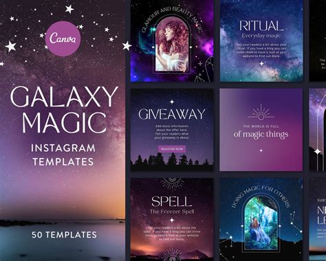 Galaxy Instagram Templates for Canva Spiritual Instagram - Etsy