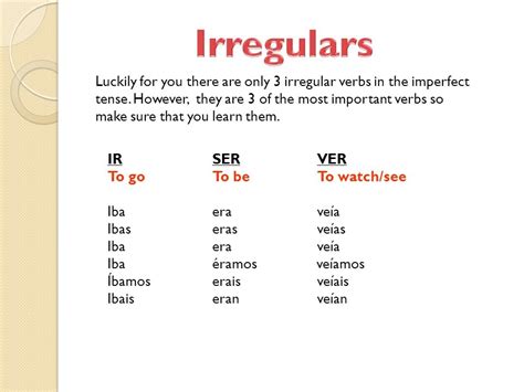 Imperfect Tense of Verbs Diagram | Quizlet