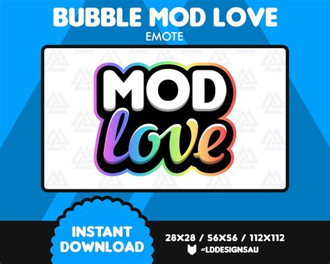 Bubble Mod Love Twitch Emote Mod Love Text Discord Emote - Etsy Australia