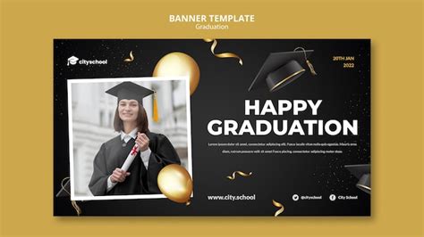 Free PSD | Happy graduation horizontal banner template