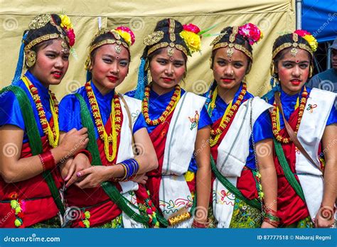 Nepalese Dancers in Traditional Nepali Attire Editorial Stock Photo - Image of decoration, asian ...