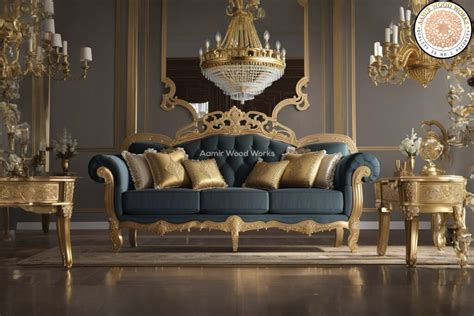 5 Irresistible Navy Blue Sofa Set - Aamir Wood Works