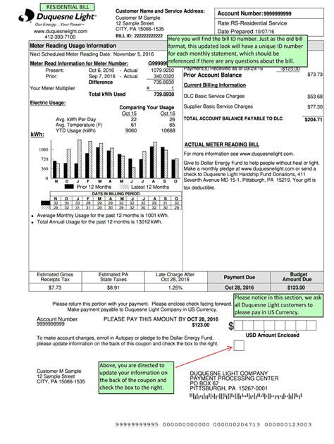 Duquesne light bill sample: Fill out & sign online | DocHub