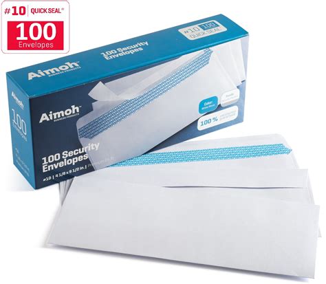 #10 Security Tinted SELF-SEAL Envelopes, 100 Count - 4-1/8” x 9-1/2 ...