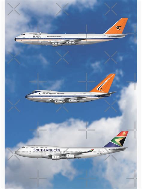 "South African Airways Livery of 747 Jets" Sticker for Sale by ...