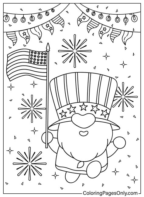 American Flag On Holidays - Free Printable Coloring Pages