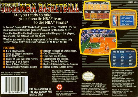 Tecmo Super NBA Basketball (1992) SNES box cover art - MobyGames