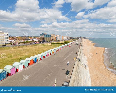 Aerial Photo Hove Beach Huts Brighton Editorial Image - Image of drone ...