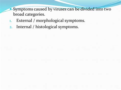 Symptoms of plant viruses