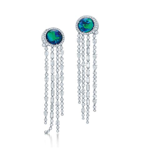 Blue Book diamond and opal fringe earrings | Tiffany & Co. | The Jewellery Editor