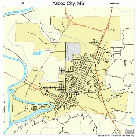 Yazoo City Mississippi Street Map 2881520