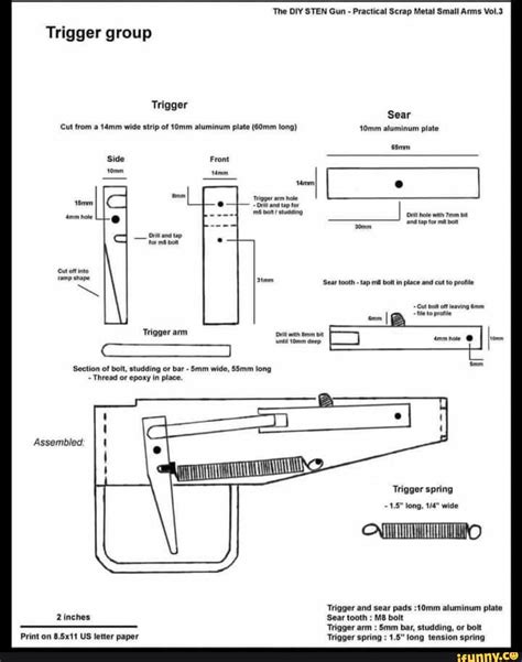 The DIY STEN Gun Practical Scrap Metal Small Arms Vol,3 Trigger group ...